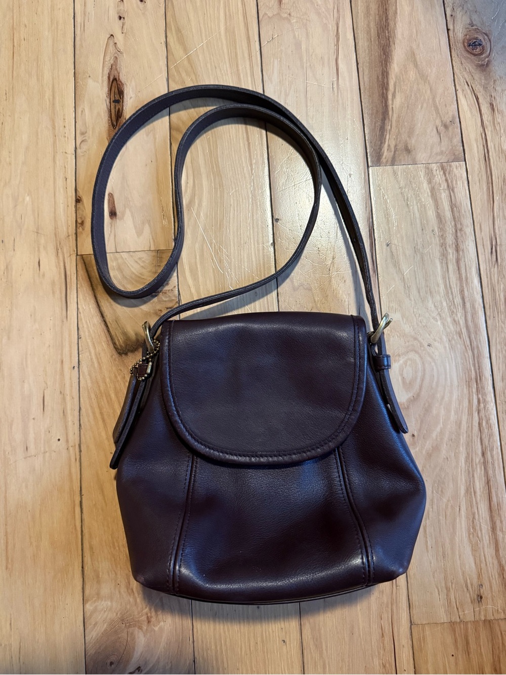 Coach Dark Brown Pebbled Leather Crossbody Bag